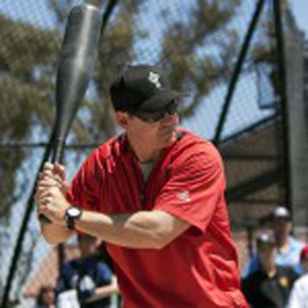 Mark Loretta participates in the Miracle League of San Diego’s 7th annual Home Run Derby presented by Bank of America, April 20, at Engel Family Field in Del Mar. Photo by Bill Reilly