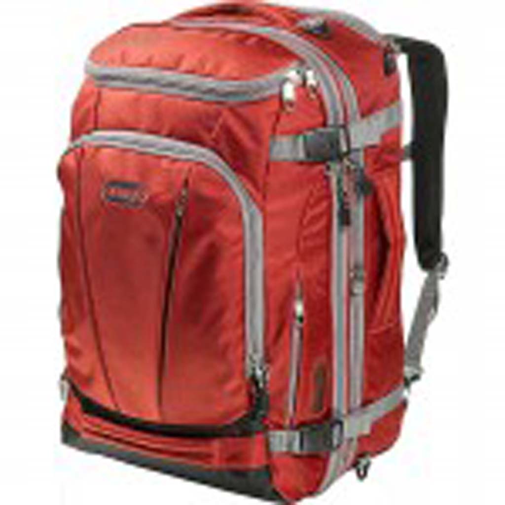 From eBags (ebags.com): It’s a beautiful thing, this Mother Lode TLS Weekender Convertible suitcase/backpack. This luggage deserves the extra time it takes to say its name. A marvel of engineering, it’ll take you a few go-rounds just to discover all its compartments, including the cleverly discrete place to store a laptop. Comes in eye-catching colors and features heavy-duty zippers.