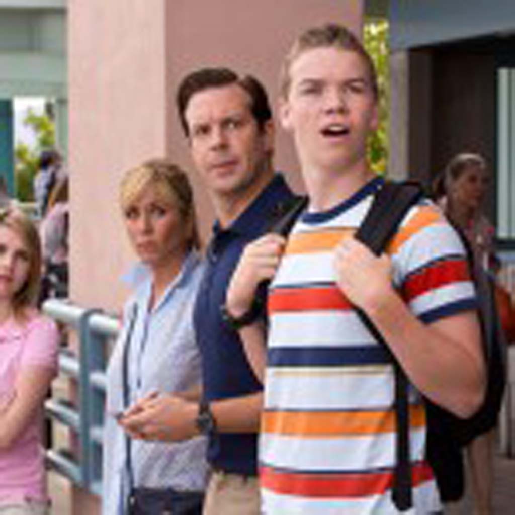 From left Casey Mathis (Emma Roberts), Rose O'Reilly (Jennifer Aniston), David Clark (Jason Sudeikis) and Kenny Rossmore (Will Poulter) in "We’re The Millers.” Photo by Michael Tackett