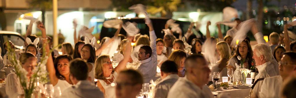 The second annual Diner en Blanc will take place somewhere in San Diego Sept. 19. Once all of the guests arrive they can then sit down where they proceed to wave their napkins in the air, signifying the start of dinner. Photo by Jennifer Dery