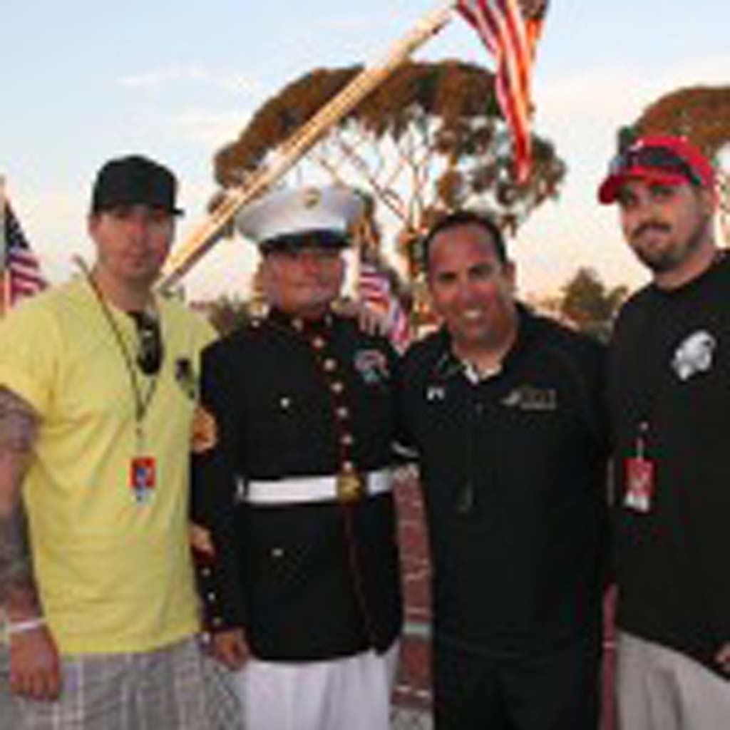 From left: active duty military Ben Soto, former Marine Tim Chambers, Honor Group founder Mark Soto, and active duty military Joshua Soto at the Honor Bowl. Mark Soto said his sons Ben and Joshua are his inspiration for the Honor Bowl. Photo by Promise Yee