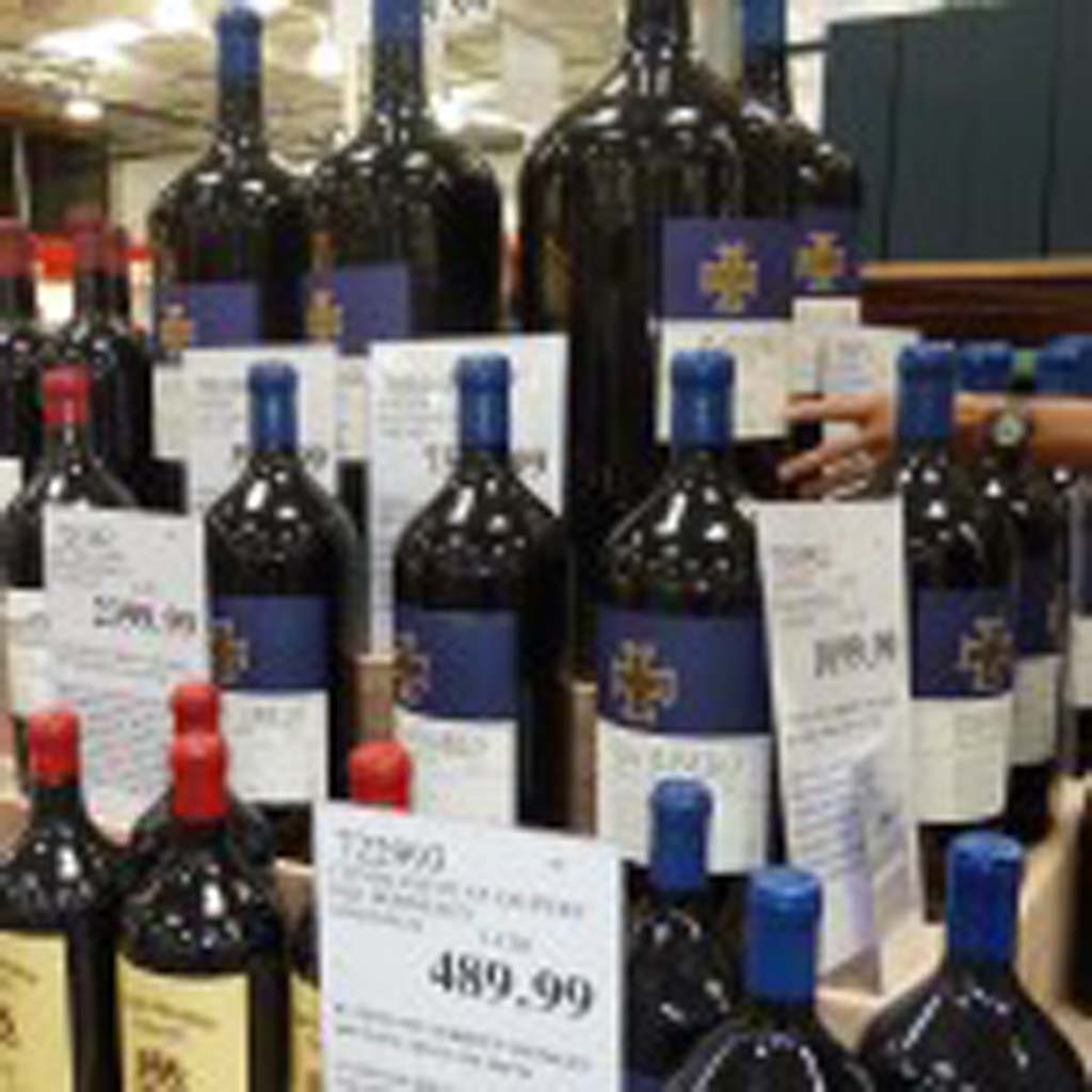Big format wine bottles are attracting crowds at COSTCO. Photos by Frank Mangio