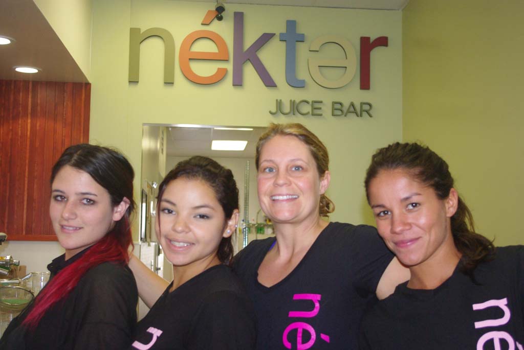 The crew at Nekter Encinitas from left: Danielle Casey, Amy Koltun, Nicole Koval and Amber Baker. Photo David Boylan
