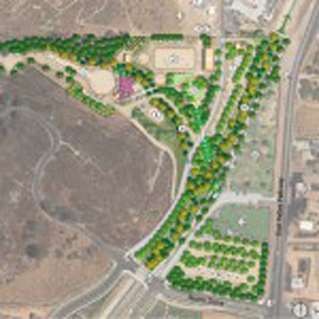 The draft master plan for the unfunded El Caballo Park includes new corrals (14), bull corrals (18), pens (19), bleachers (2), ticket booth and restrooms (4), announcer's stage (10), and band stand (11). Image courtesy of the City of Escondido and Wynn-Smith Landscape Architecture, Inc.