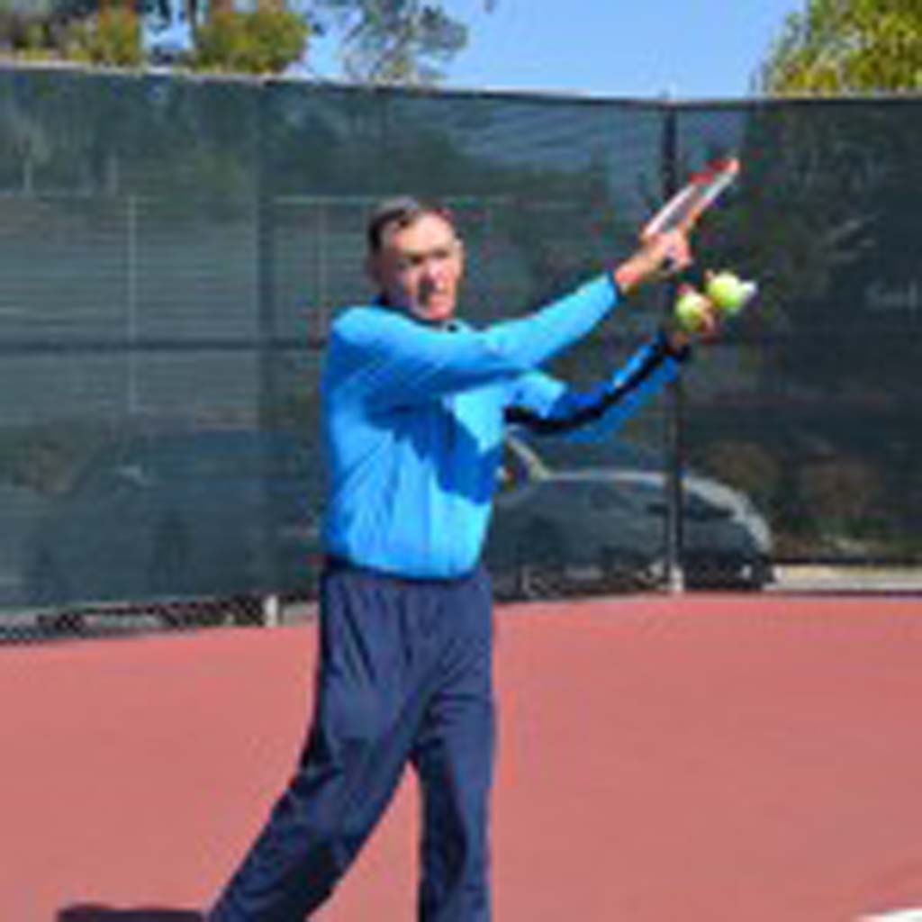Brad Humphreys, who signed on as a pro with the San Dieguito Tennis Club in 1970, recently announced his retirement from the club. Mental toughness and fundamentals are signature lessons he tries to impart. Photo by Jared Whitlock