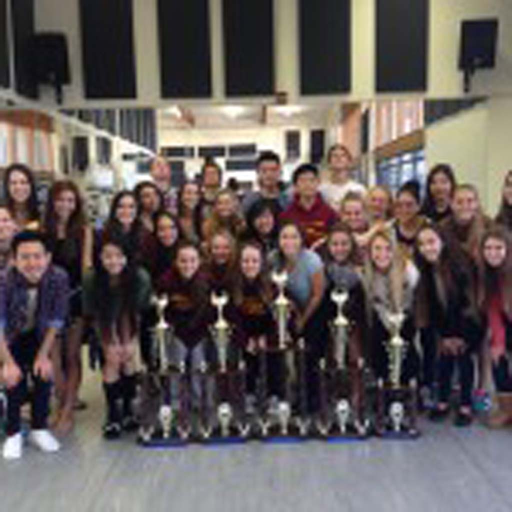 Torrey Pines High School Varsity dancers placed third and the team brought home five trophies from a recent championship competition in Anaheim. Courtesy photos
