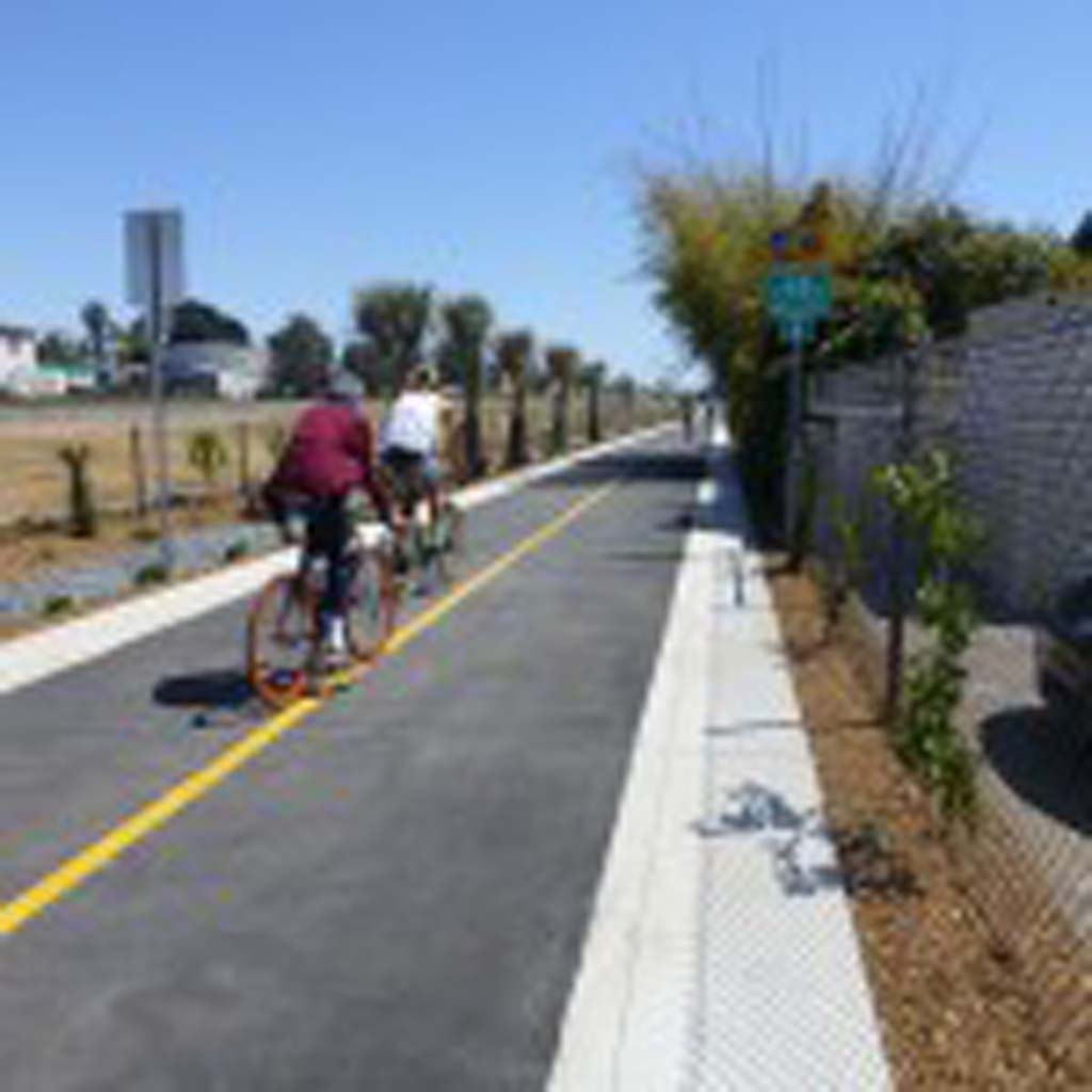 Cyclists enjoy the new 2,000-foot segment of the Coastal Rail Trail along the railroad between Oceanside Boulevard and Wisconsin Avenue, opened on April 7. The trail is a collaborative effort between SANDAG, the city of Oceanside, and NCTD. Courtesy photo