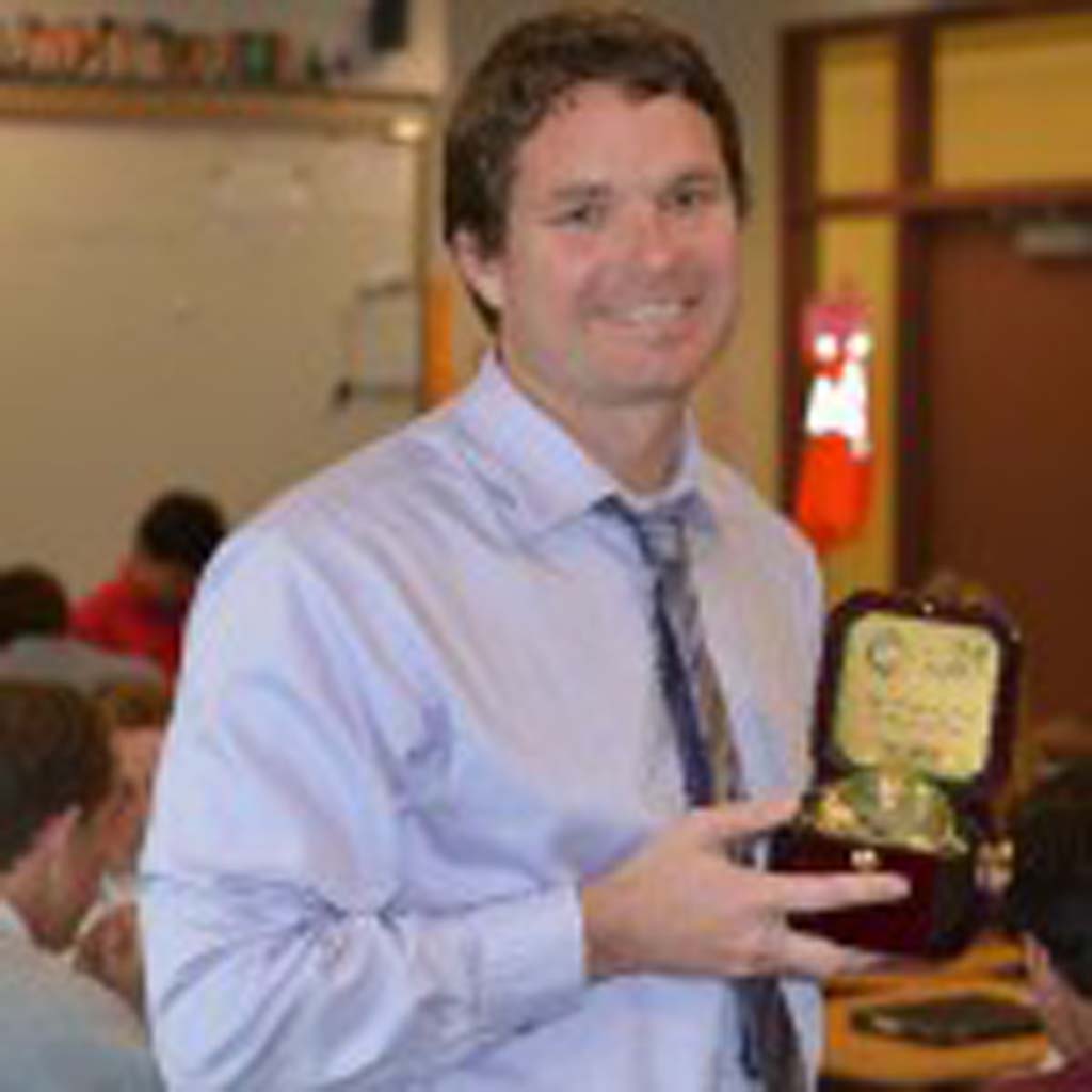 Matt Baier, an advanced placement U.S. government teacher at Cathedral Catholic High School, received an Innovation in Education Award for his work and leadership in integrating technology into classroom learning. Courtesy photo