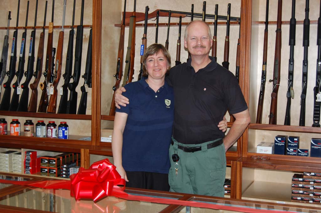Lisa Gunther and husband Gregg Gunther own Gunther Guns. The family-owned company will be celebrating their one-year anniversary at the end of August.