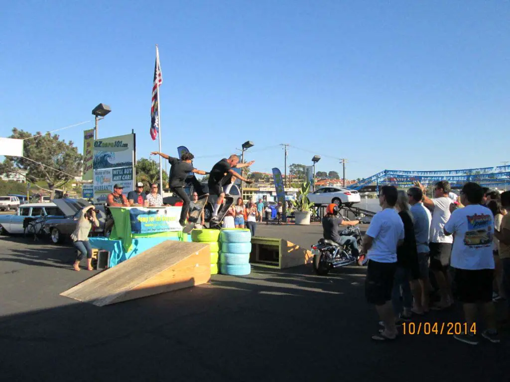 EZ Cars owners Gene and Karen Ventura think they’ve got “gold” for a reality TV show about life on their used car lot in Encinitas. The couple filmed a pilot of the show, which included an X-Games-style competition. Courtesy photo