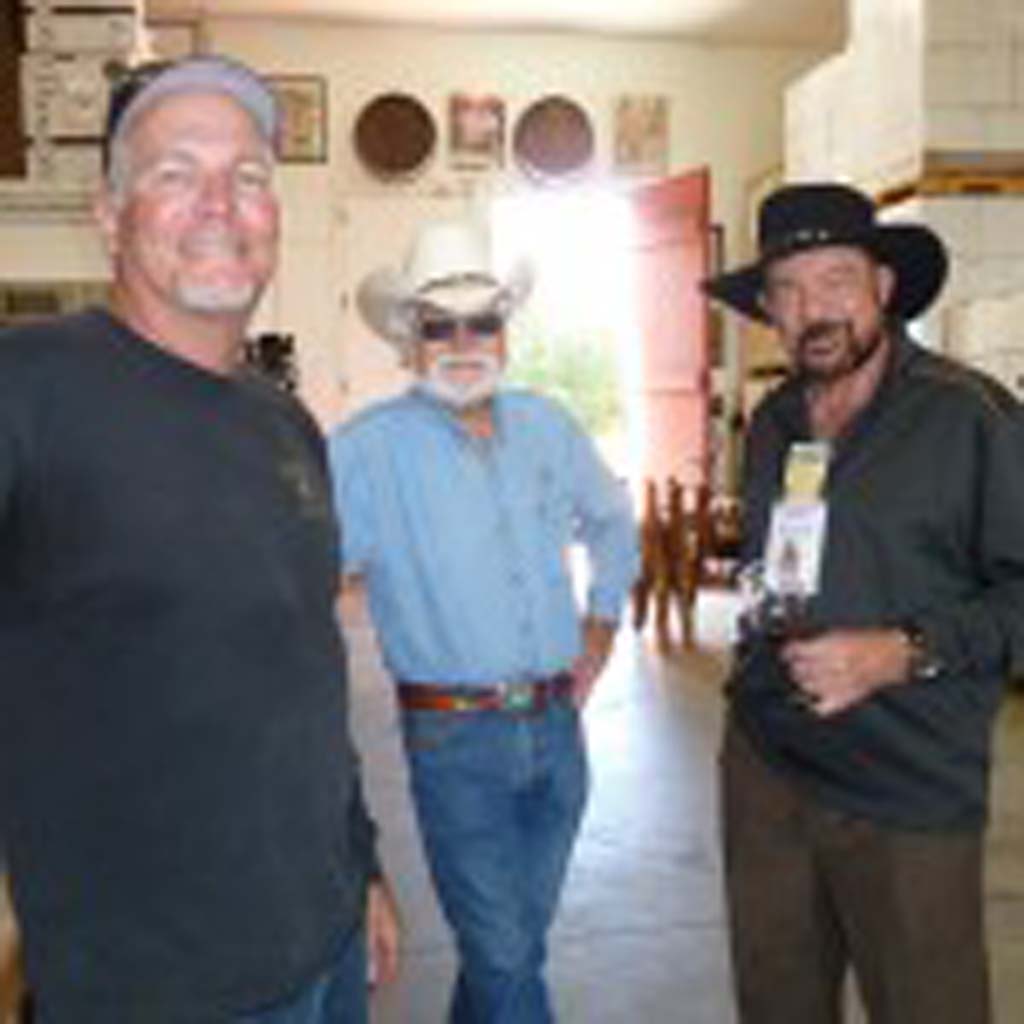 Temecula’s Hart Winery winermaker is Jim Hart. Also shown is founder Joe Hart and Frank Mangio, Taste of Wine columnist. Photo courtesy Frank Mangio