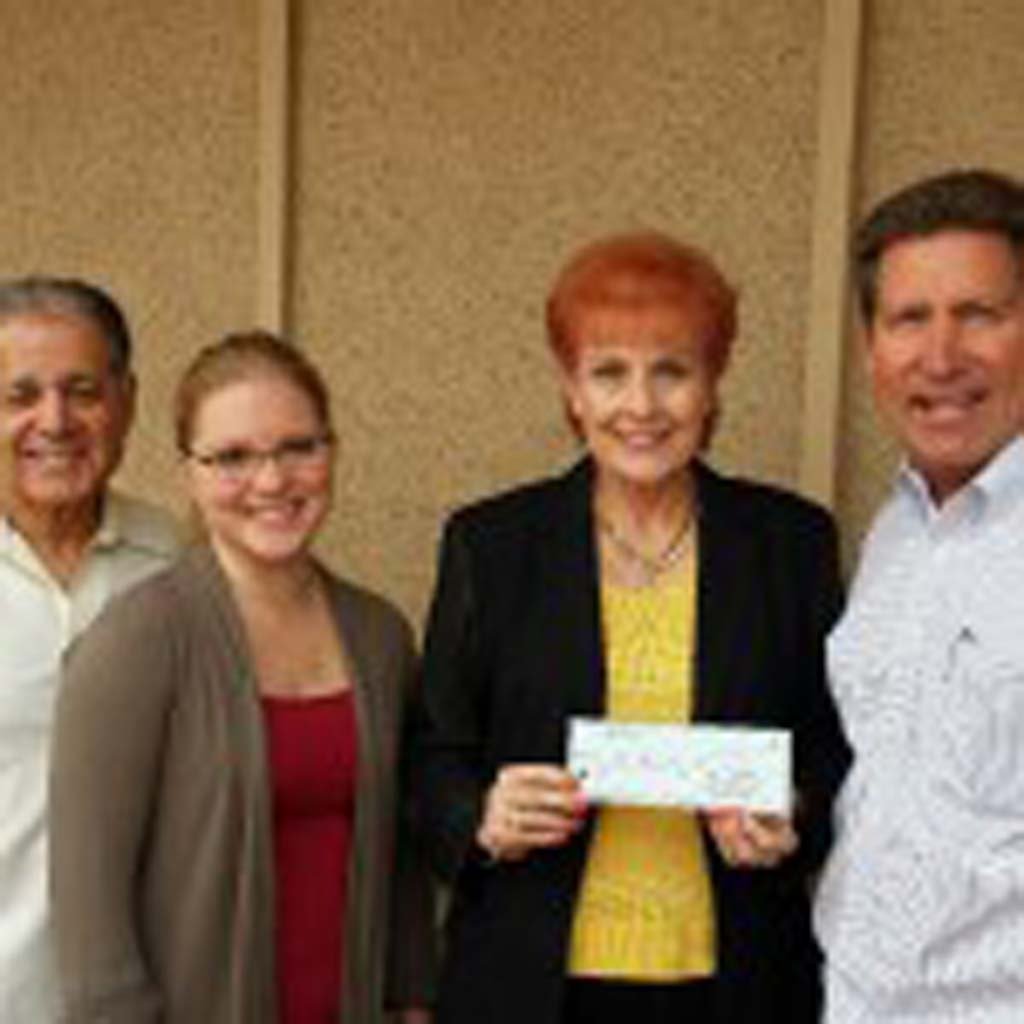 From left, Don Diego Scholarship Foundation Vice Chairman Jon Liss and Board Member Alysha Stehly thank Board Member/Charity Horse Show President Susan Farrior for her recent donation to the scholarship fund, joined by Don Diego Scholarship Foundation Chairman Paul Ecke III. Courtesy photo