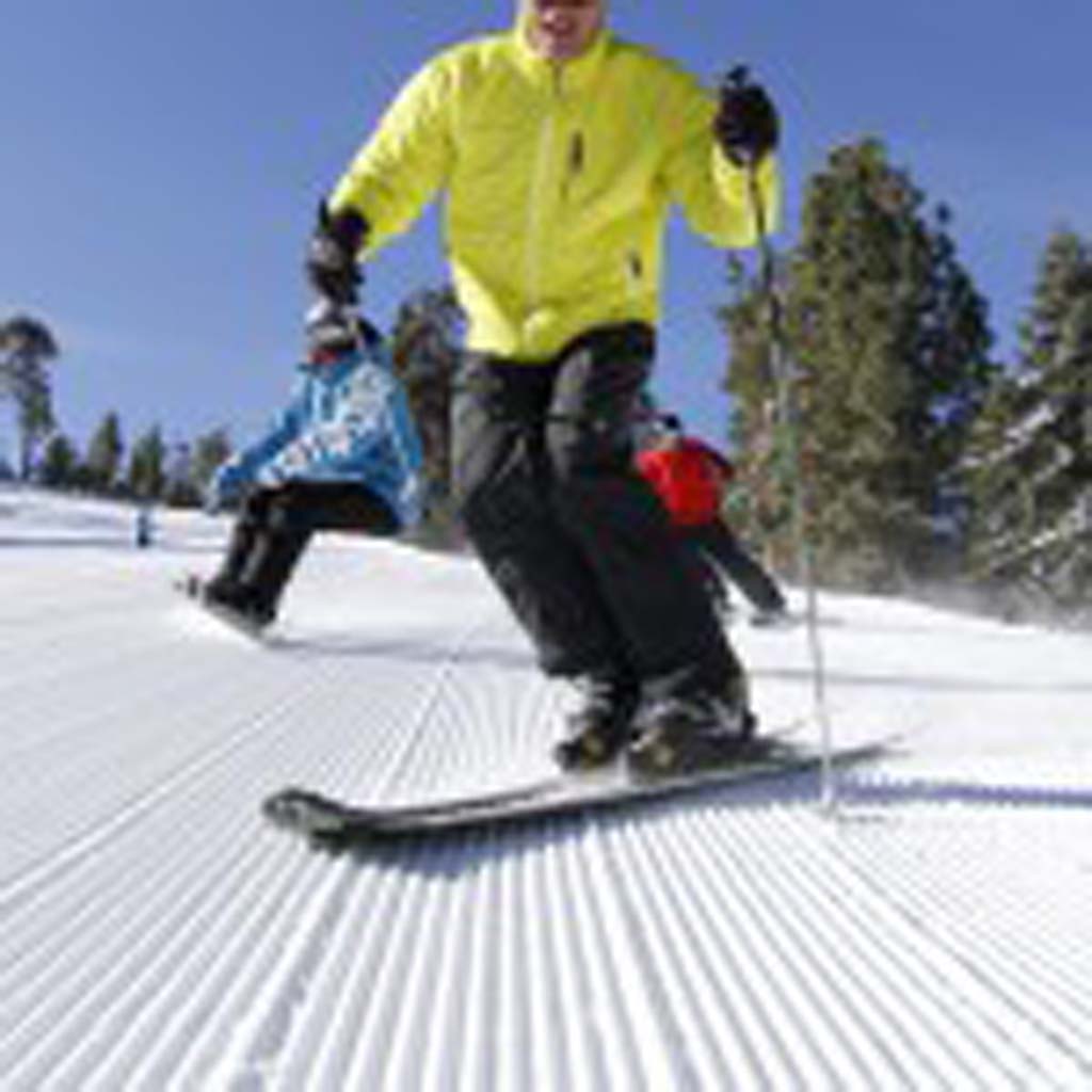 Great skiing and lodging at a good price is only two hours away from North County through Big Bear Mountain Resorts. Package deals offer lift tickets good at both Snow Summit and Bear Mountain’s more than 435 developed acres, 26 lifts, four high-speed chairs, and 1,800 vertical feet. (Courtesy photo.)