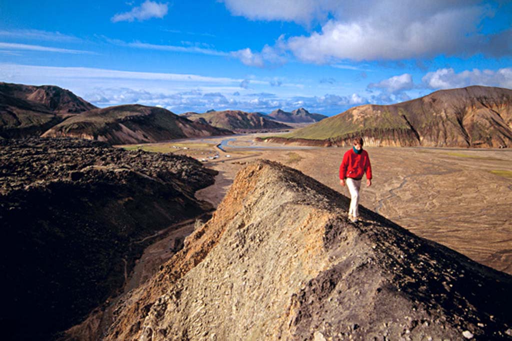 REI offers a nine-day summer hiking trip in Iceland for about $5,000 per person (plus air transportation). Hikers explore lava fields, geysers, glaciers, iceberg-filled lakes and volcanoes. Photo courtesy REI