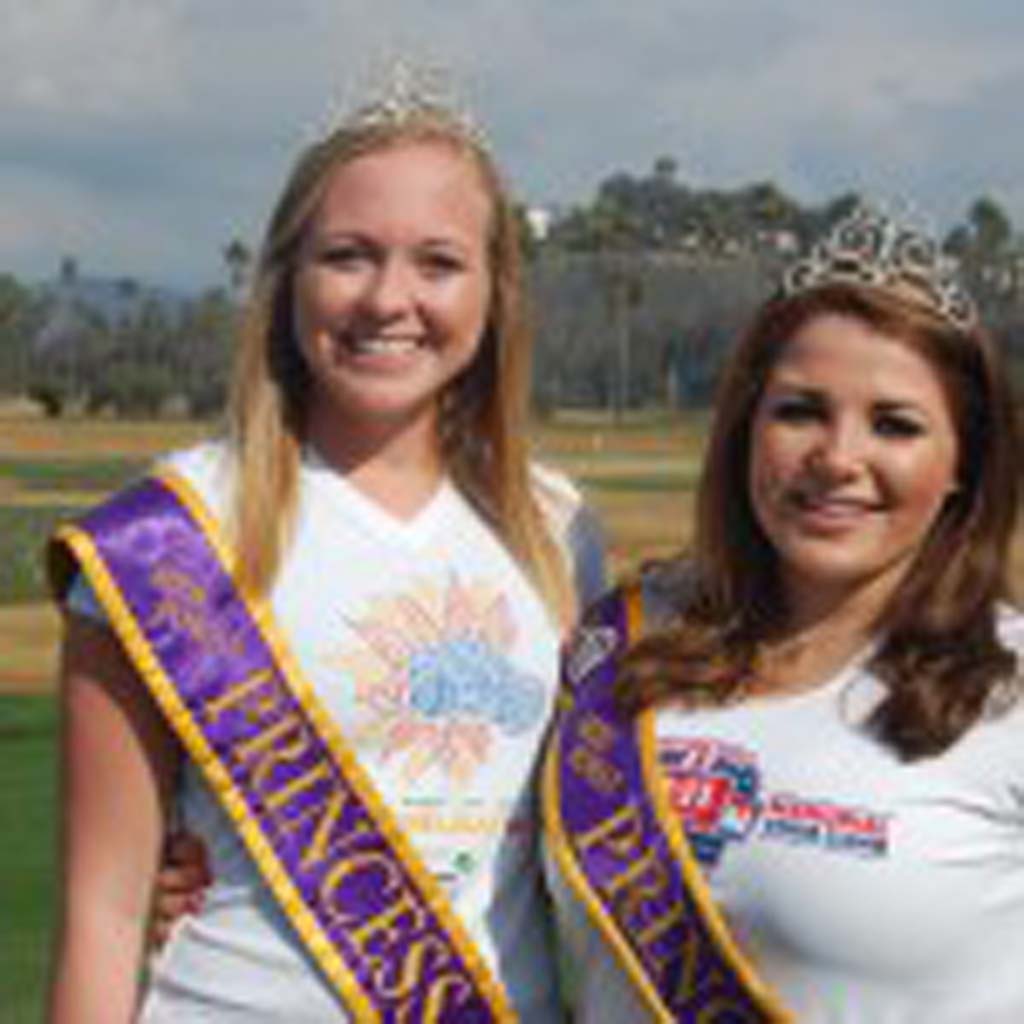 Acting as spotters are Miss Poway Princesses Summer Wineteer, left, and Katie Burns. Photo by Bianca Kaplanek