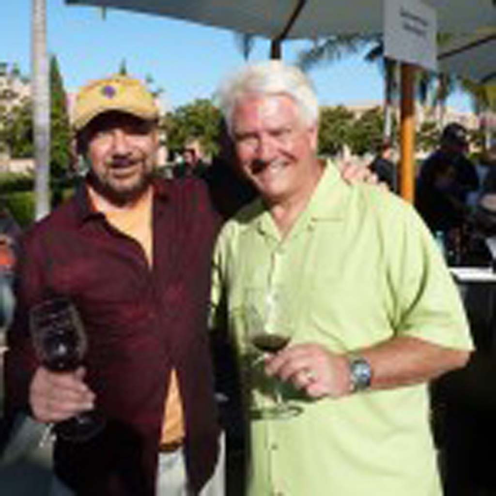Wine columnist Frank Mangio with David Fraschetti, Producer of Vin Diego. Photo courtesy Frank Mangio