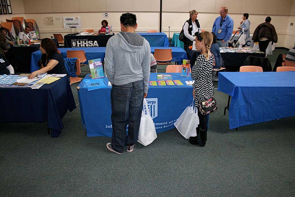 Health, employment and education resources were shared at the resource fair Feb. 28. Free tax assistance for qualifying tax filers was also provided. Photo by Promise Yee