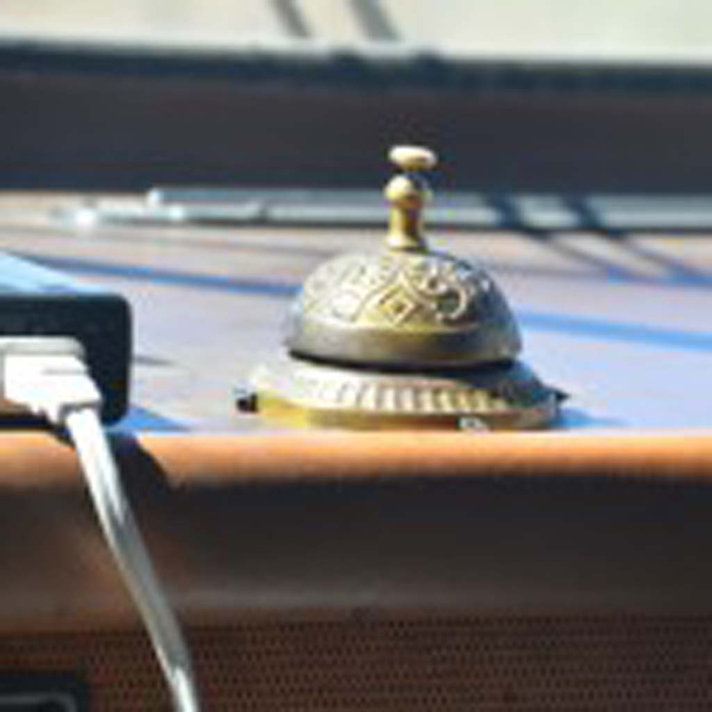 A brass bell like the one that played an important part in the plot of “Breaking Bad,” which aired from 2008 to 2013, sits on the dashboard of the 1986 Fleetwood Bounder. The RV is used for tours that take visitors to many of the Albuquerque locations where the series was filmed.