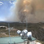 Smoke from the Chariot fire rises over the eastern portion of the Laguna Mountains in San Diego County. Federal government departments are bracing for a costly wildfire season this year. Photo courtesy U.S. Forest Service