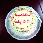 A cake helps to celebrate The Cardiff 101 Main Street Association receiving state certification from the California Main Street Alliance on Wednesday. Photo by Aaron Burgin
