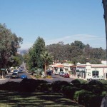 View looking down Paseo Delicias from La Morada (duplicate of HABS No. CA-2305-1) - Rancho Santa Fe Civic Center, Rancho Santa Fe, San Diego County, CA. Photo courtesy of Wikimedia