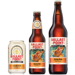 Sculpin IPA (India Pale Ale) is Ballast Point’s best selling craft beer and comes in three formats. Image courtesy Ballast Point