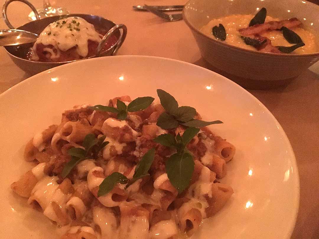 The Rigatoni Bolognese, giant meatball and fabulous risotto are just some of the reasons to visit Cucina enoteca. Photo by David Boylan