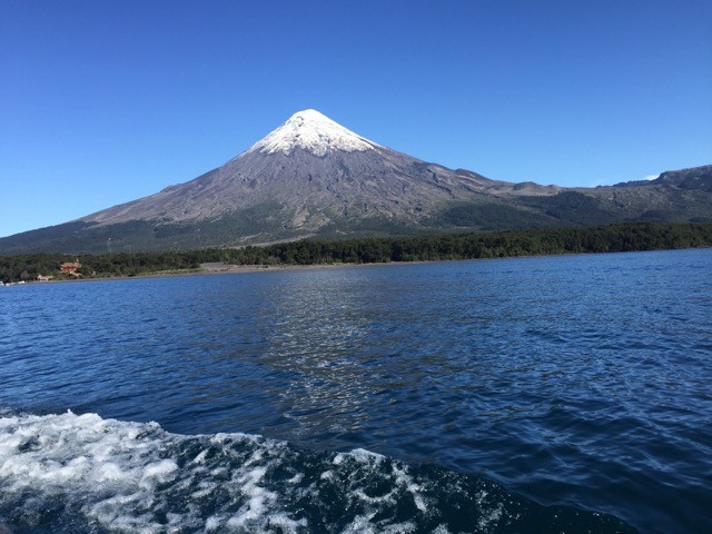 The Osorno Volcano in the Los Lagos Region of Chile stands at 8,701 feet tall and is one of the most active volcanoes in the Chilean Andes. Its upper slopes are covered in glaciers. Many compare its appearance to Japan’s Mount Fuji. Photo by Kitty Morse