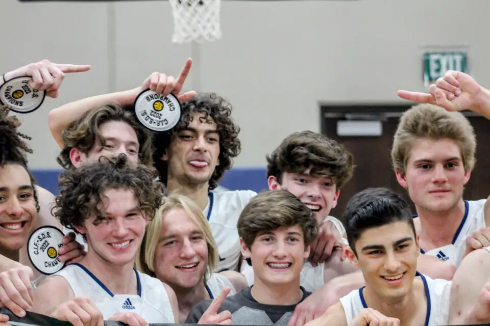 ustangs CIF championship:The San Dieguito Academy boys basketball team celebrates after winning its first CIF championship in nearly 60 years on Thursday in San Marcos.