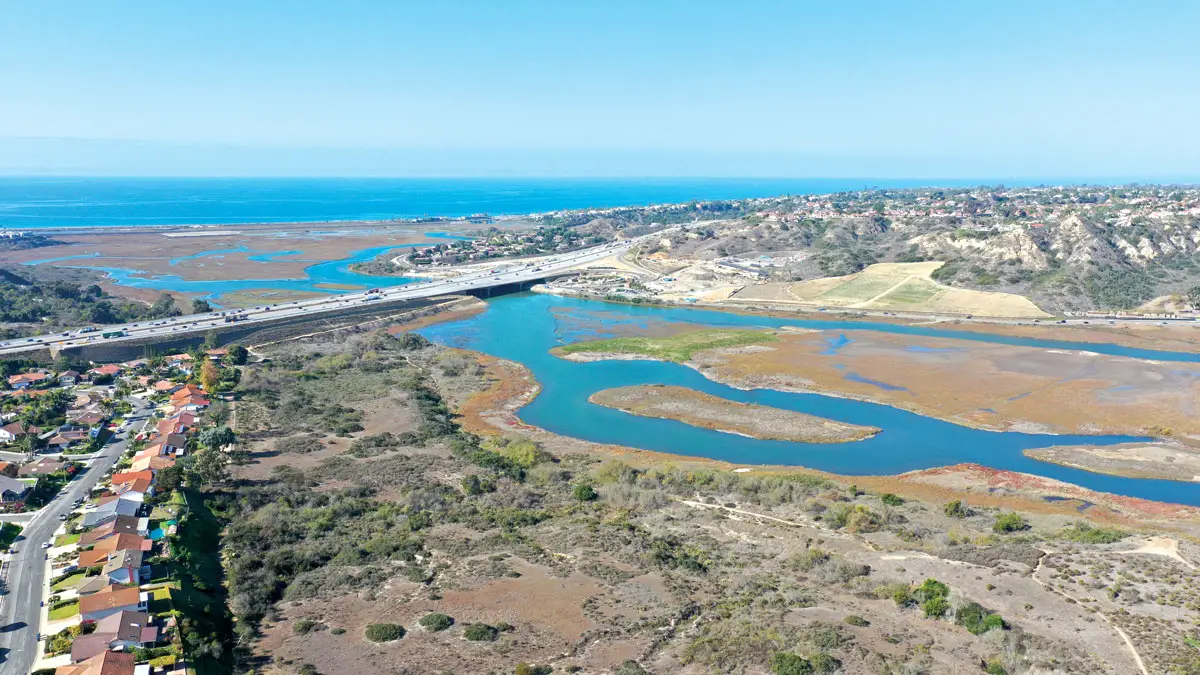 Build NCC crews:Aerial view of San Elijo Lagoon and Interstate 5 (December 2021) Courtesy photo