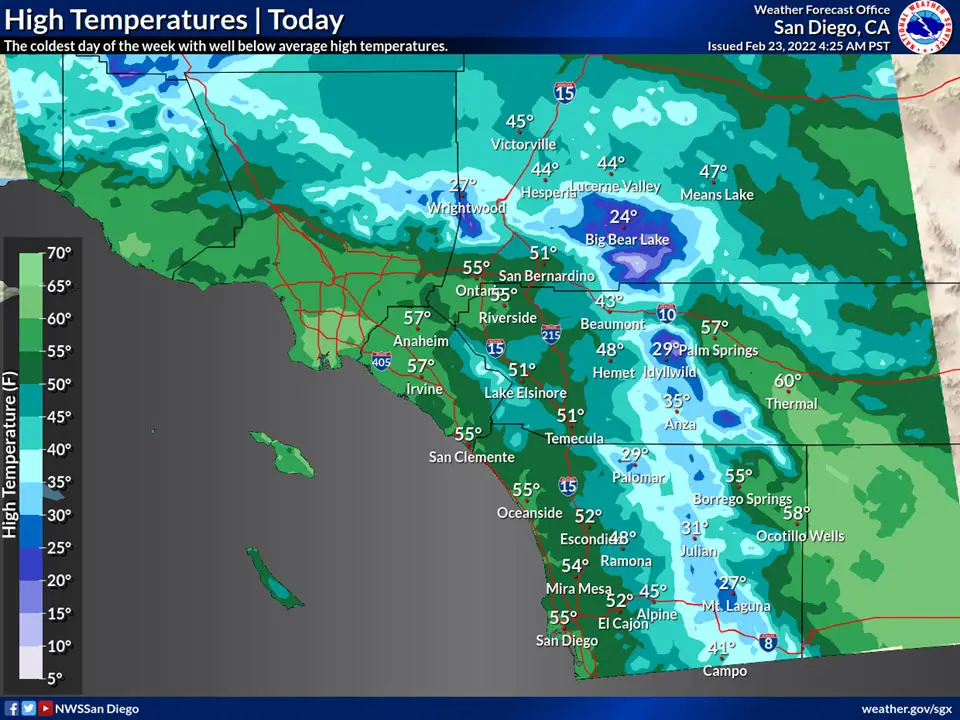 San Diego storm: Weather forecast for Feb. 23, 2022