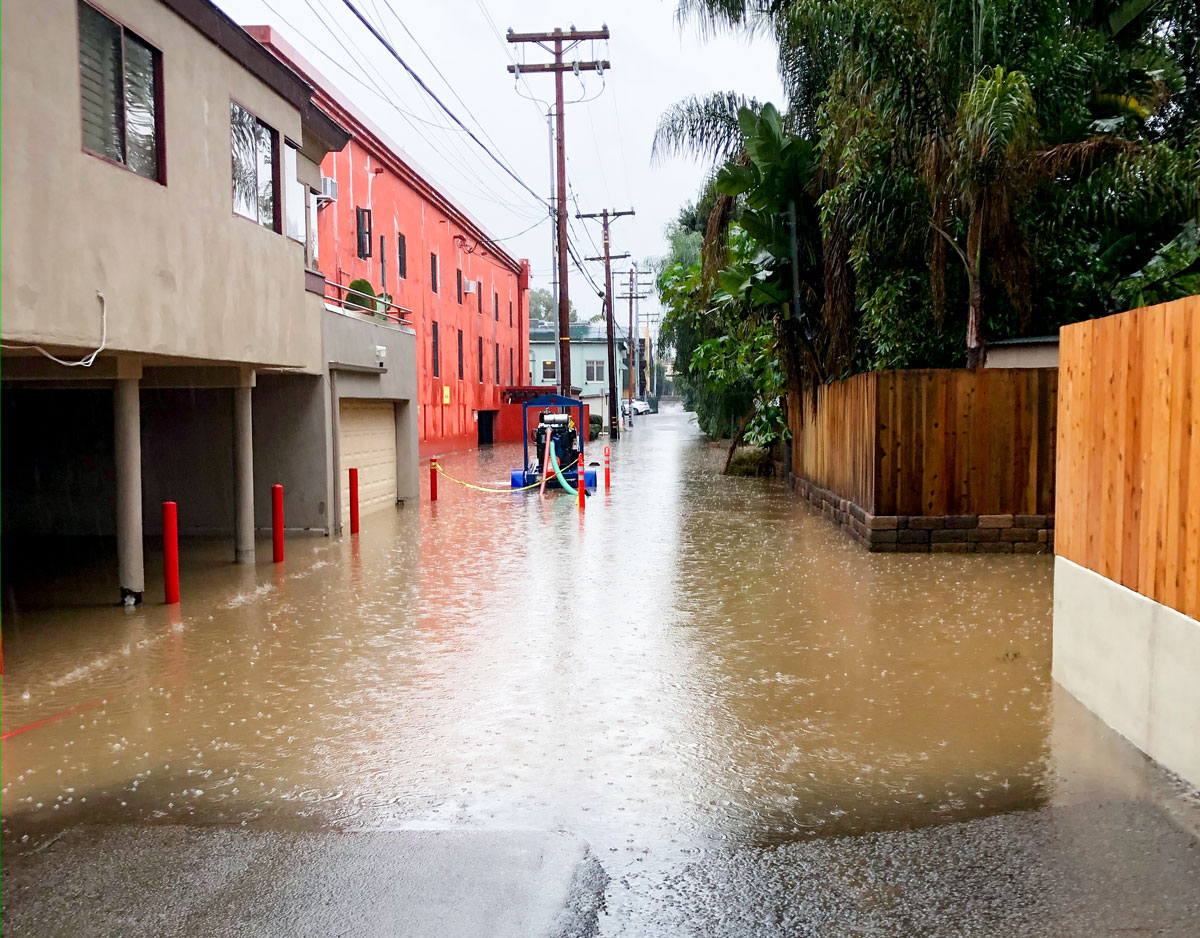 A flooded alleyway near W. Leucadia Blvd on Nov. 28, 2019. Courtesy photo