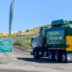 A Waste Management truck delivers compost waste to the El Corazon Compost Facility, operated by Agri Service Inc. Photo by Samantha Nelson