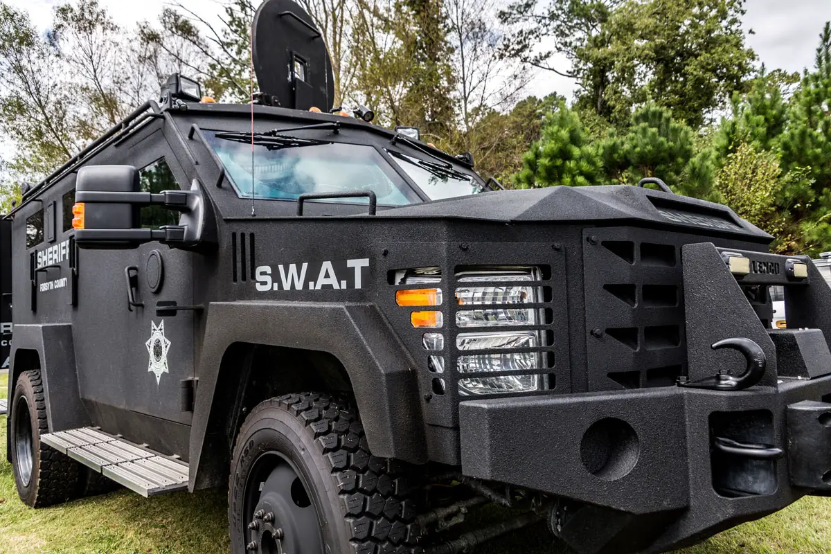 An example of an military-grade armored vehicle utilized by SWAT teams across the country.