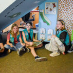 Girl Scout Troop 1545 created a new exhibit at the Buena Vista Lagoon Nature Center about the life cycle of butterflies. From left to right: Maddie Phelps, Kiara Sottile, Avery Walker, Riley Kakalik and CC Sullivan. Photo by Samantha Nelson