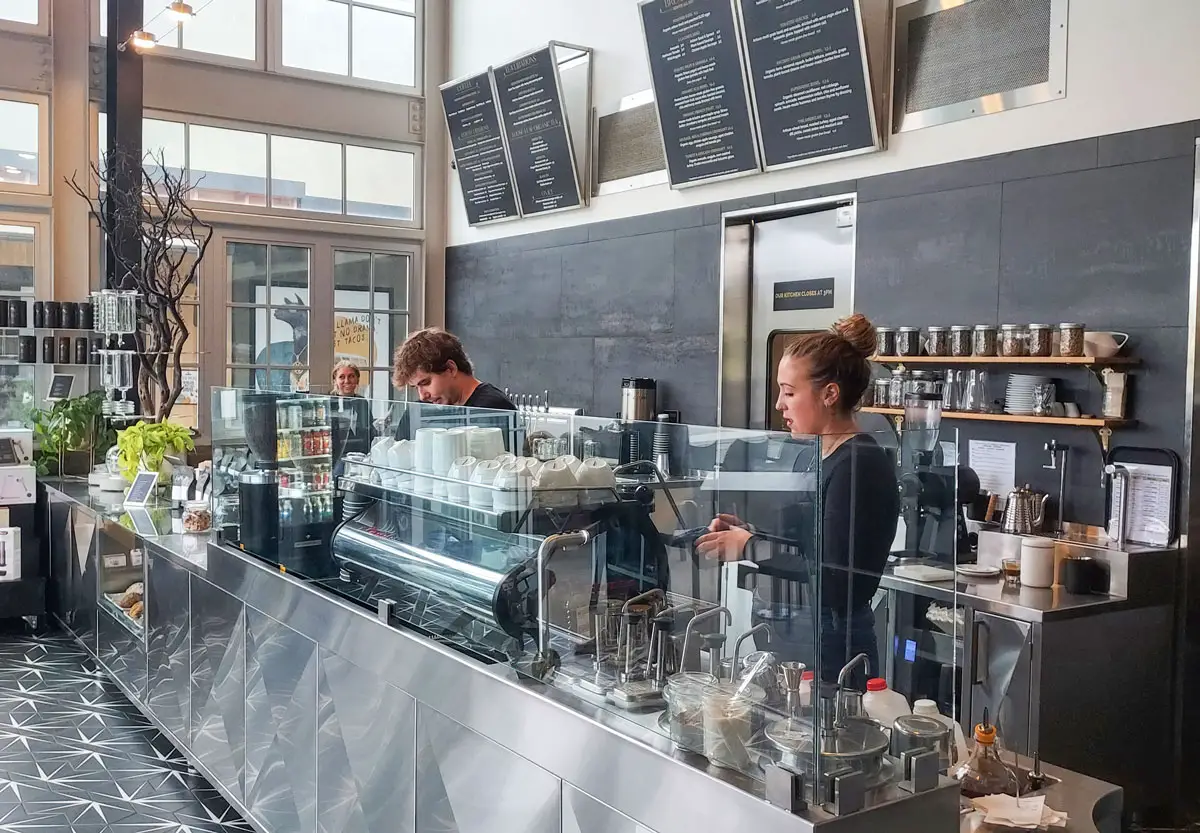 A look at the modern interior of Lofty Coffee Company in Carlsbad Village. Photo by Ryan Woldt
