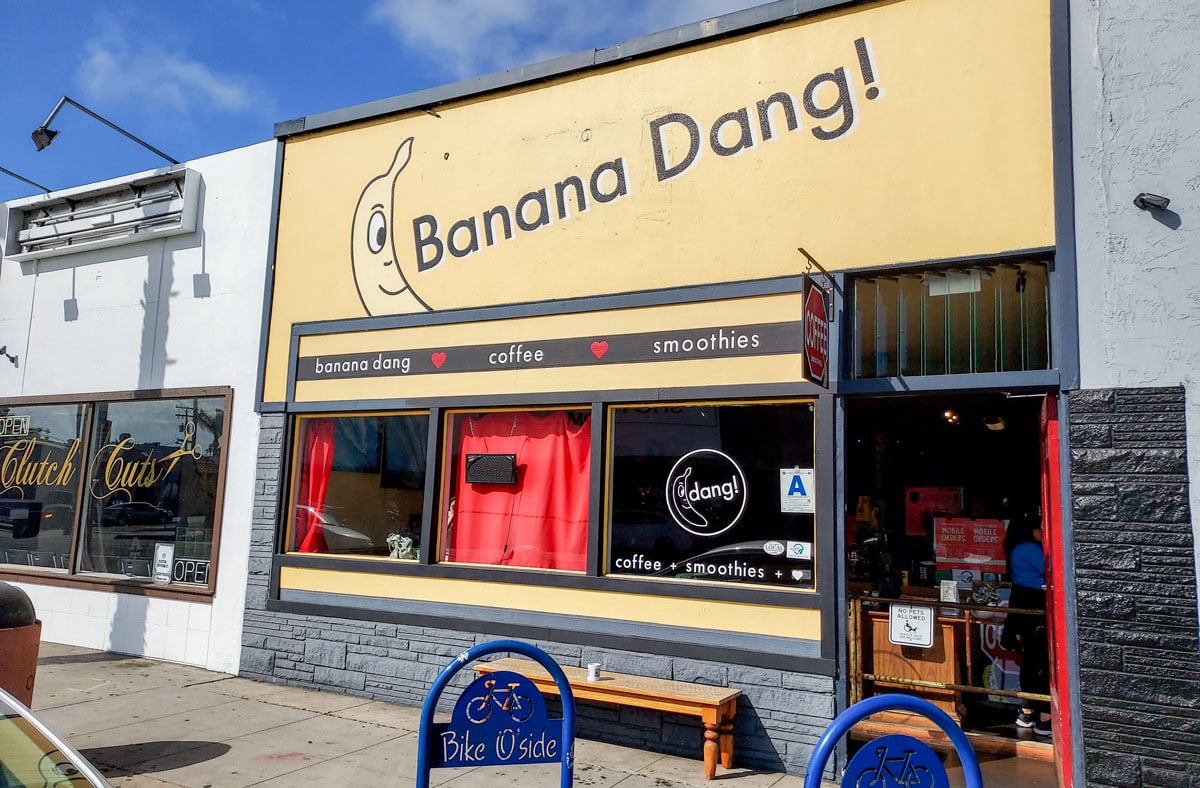 Banana Dang Coffee in Oceanside offers a unique vibe, delicious coffee and plenty of decorative bananas. Photo by Ryan Woldt