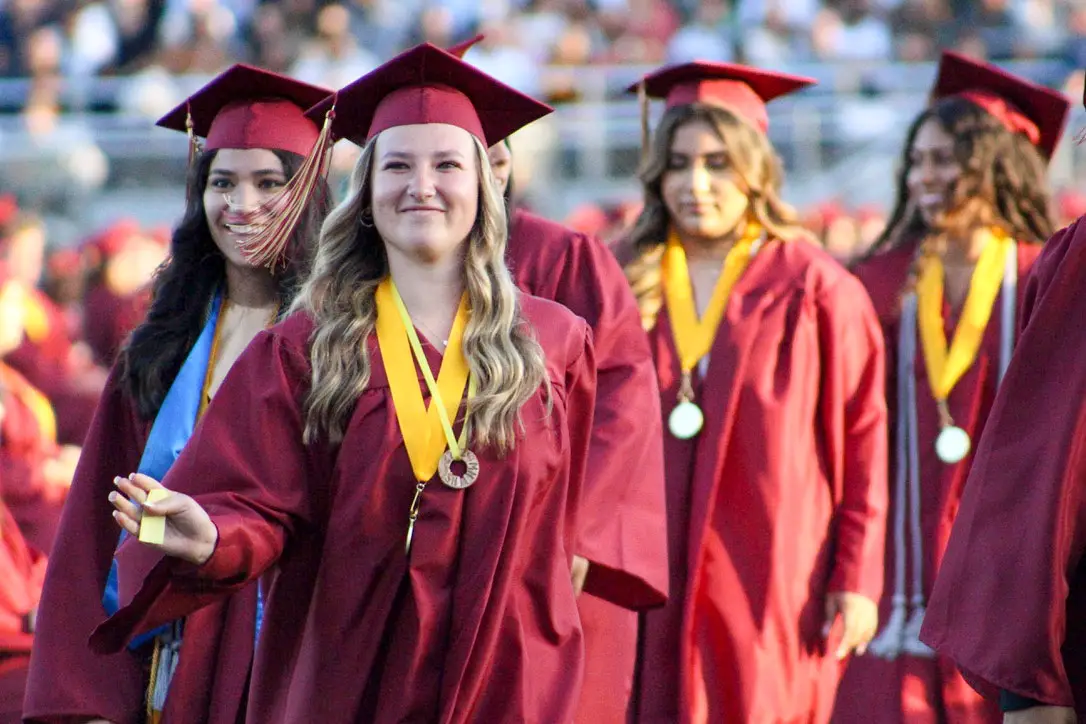 Students in the Class of 2022 celebrate on June 10 following their graduation from Mission Hills High School in San Marcos. Courtesy photo