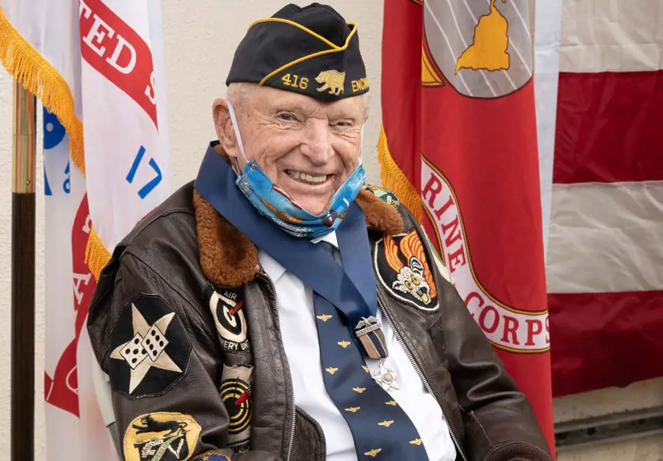 Medal of Honor: E. Royce Williams, 97, pictured here at the American Legion Post 416 in Encinitas, was a Navy combat pilot during the Korean War. Photo by Vincent Passaro
