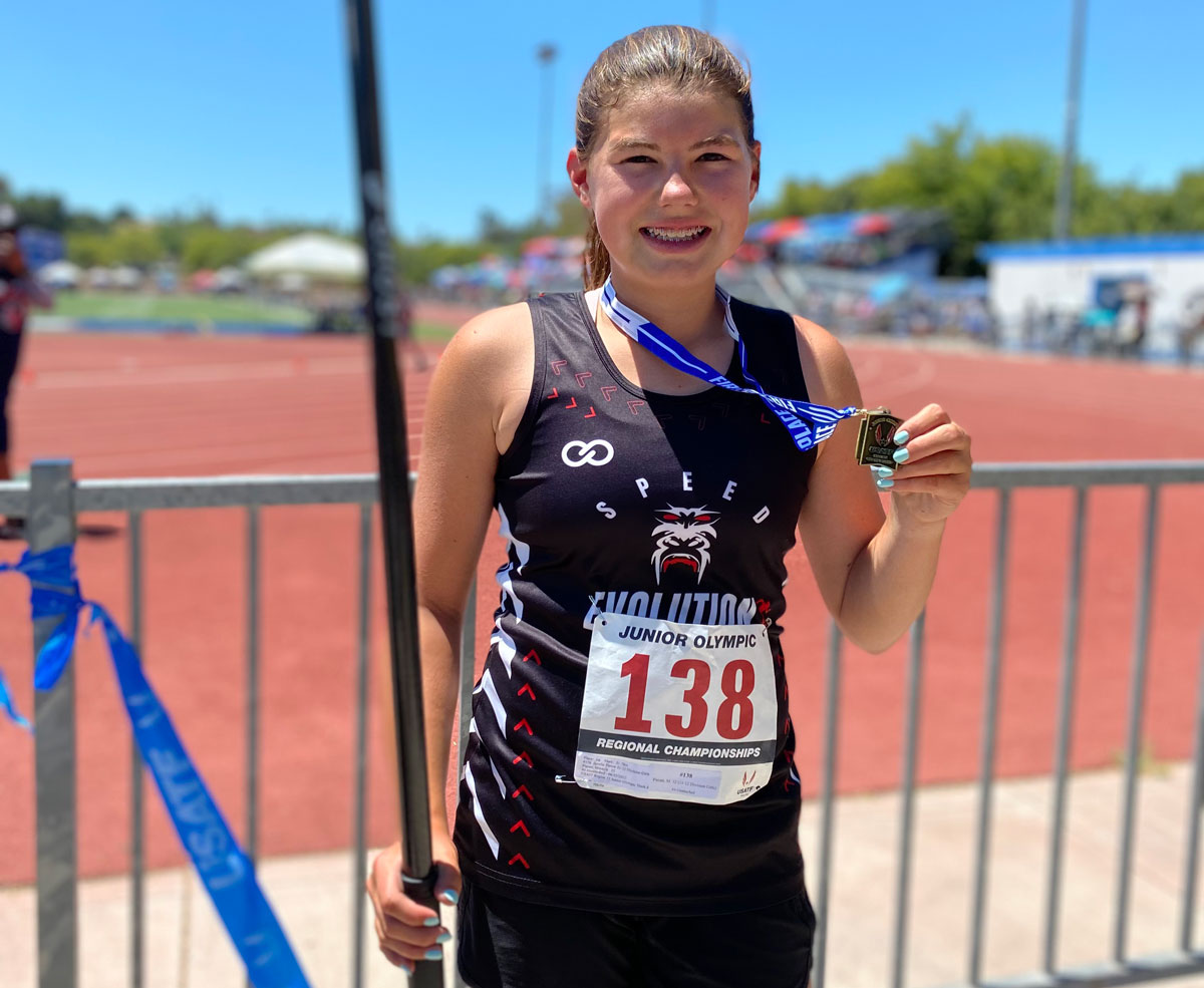 Cardiff javelin: Mikayla Pieratt took first place at regionals after throwing a personal best of 31.78 meters on June 23 in Escondido. Courtesy photo/Jennifer Pieratt