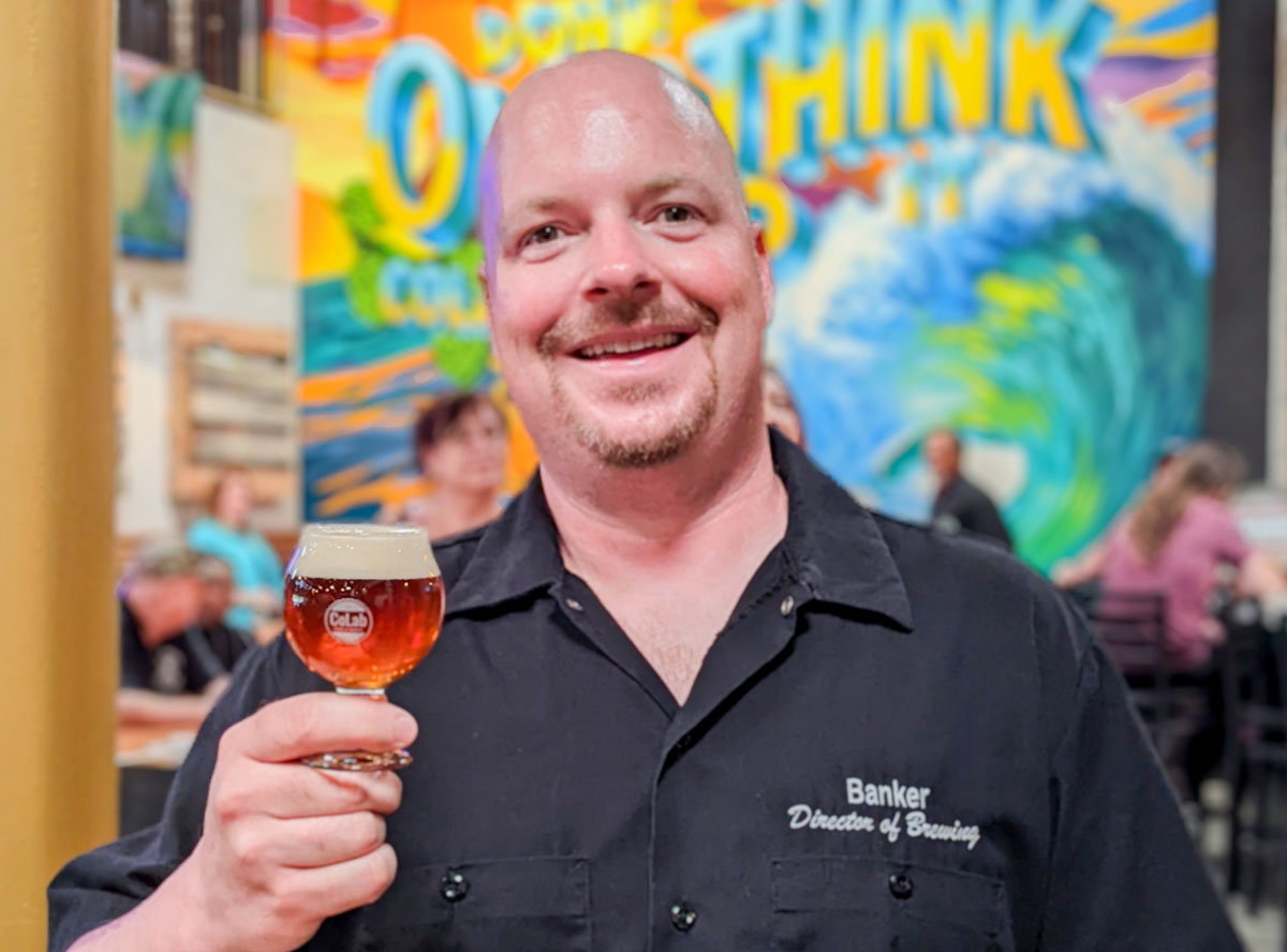 Chris Banker, head brewer of Barrel and Stave Brewing. Photo by Jeff Spanier