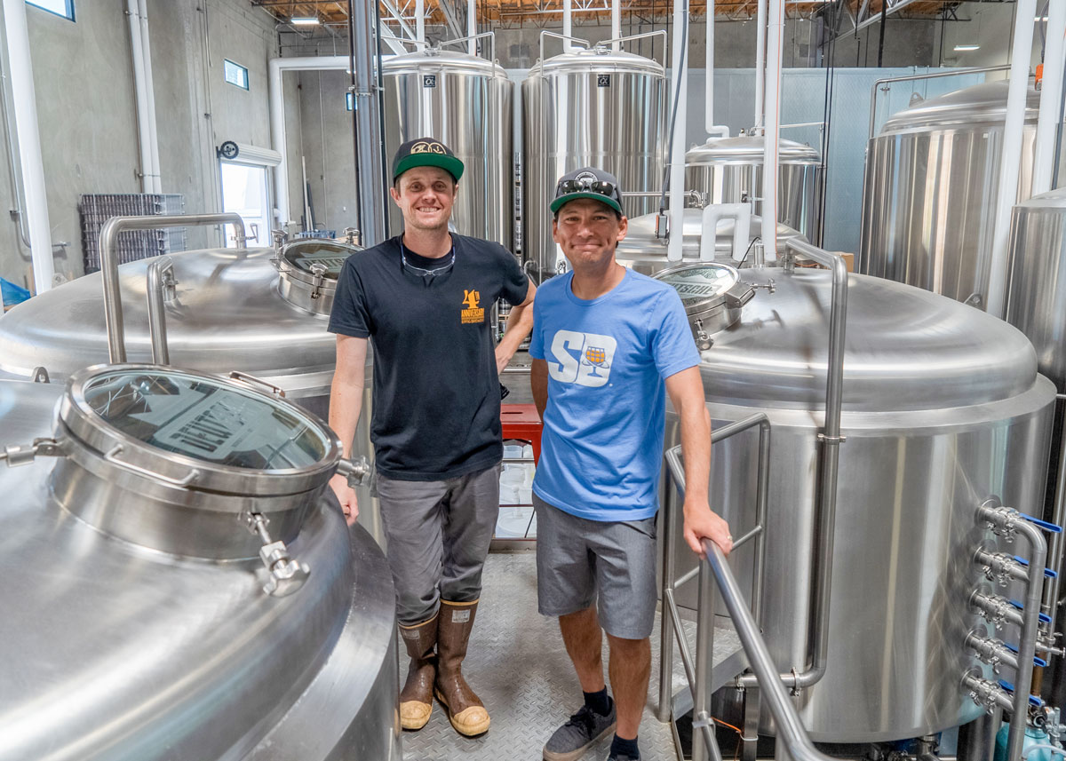 Nate Stephens, principal brewer at Eppig brewing, left, with San Diego Beer News founder Brandon Hernández. Photo courtesy of San Diego Beer News