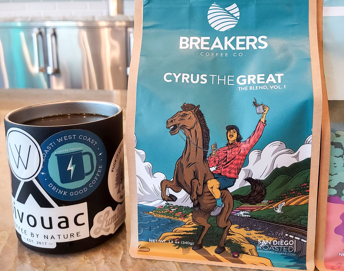 Breakers Coffee+Wine's Cyrus the Great blend of Brazilian and Ethiopian coffee beans. Photo by Ryan Woldt