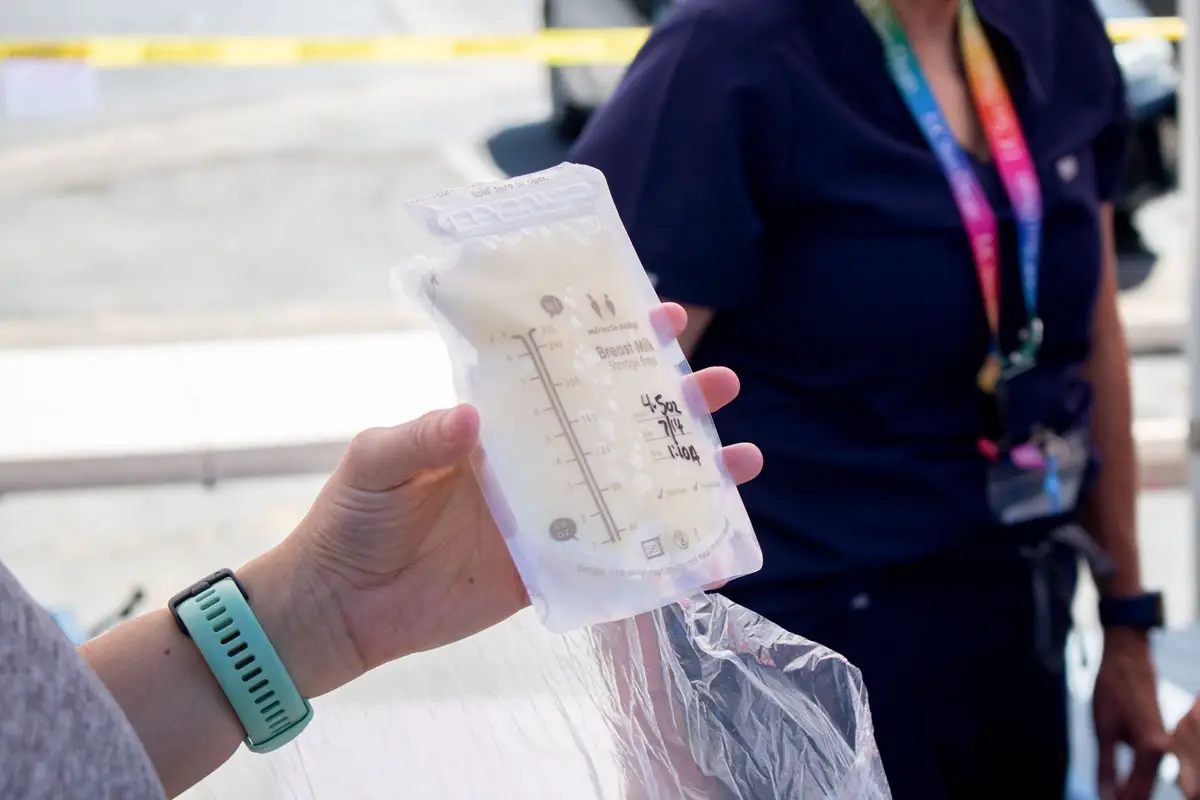 The University of California Milk Bank hosted a breast milk drive at TrueHealth San Marcos on Saturday in the midst of a national formula shortage. They received 7,200 ounces of pumped milk from local parents, or the equivalent of 56 and a half gallons. Photo by Laura Place