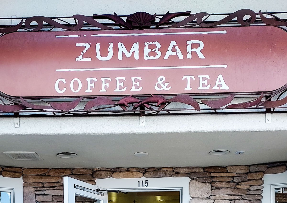 The front entrance of Zumbar Coffee & Tea in Cardiff. Photo by Ryan Woldt