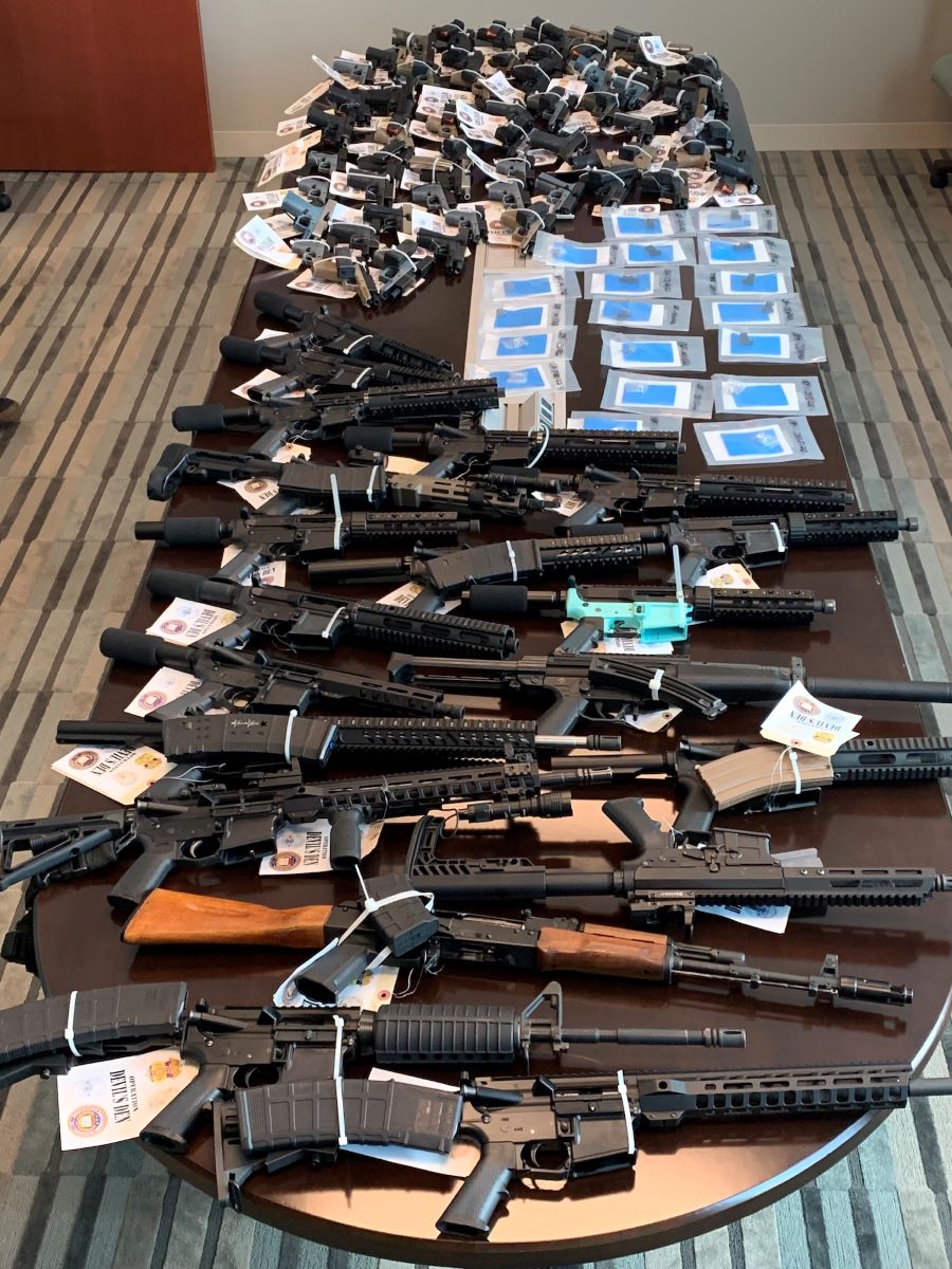 Law enforcement seized 113 illegal firearms over the course of the 18-month investigation. Courtesy photo