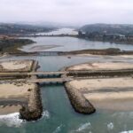 An aerial view of Batiquitos Lagoon in Carlsbad. Stock photo