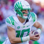 Oregon quarterback Bo Nix is expected to play in this year's Holiday Bowl against North Carolina at Petco Park in San Diego. Photo by Harry Caston/FishDuck.com
