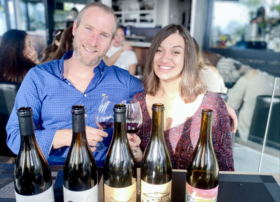 Cordant Winery's Evan Taylor and Rachel Khan at Del Mar’s Beeside Balcony. Photo by Rico Cassoni