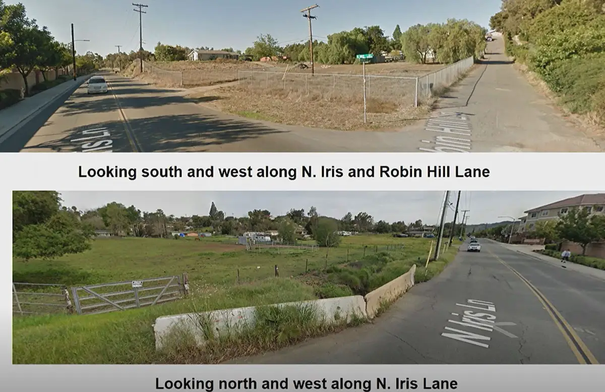 Different views of North Iris Lane near the development site. Screenshot